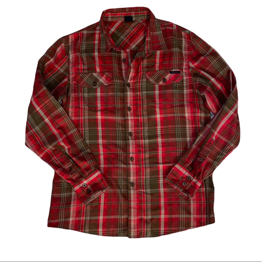 Oakley Button Front Plaid Shirt medium